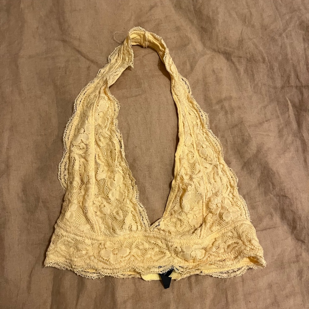 Yellow halter bralette